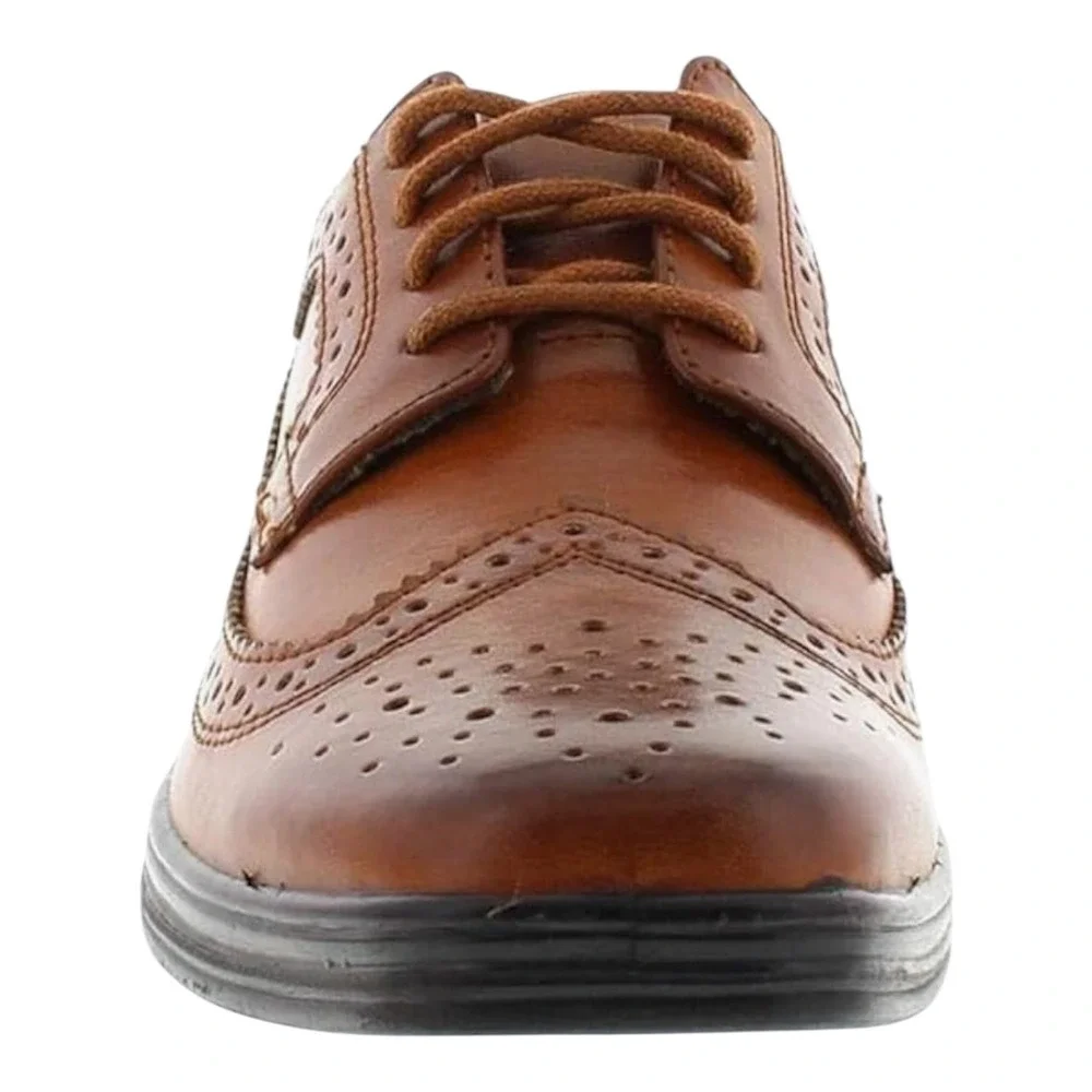 Deer Stags Ace Kids Cognac Brown Wingtip Oxford Dress Shoes Size 1W NEW‎